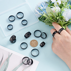 16 шт. набор из двух простых колец из нержавеющей стали для женщин RJEW-UN0002-58