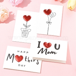 4 шт. 4 поздравительные открытки из крафт-бумаги в разных стилях AJEW-FS0001-29