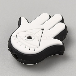 ナザールボンジュウ PVC プラスチックビーズ  ホワイト  27.5x24x9mm  穴：3.5mm&nbsp;LS-SIL-SZC0005-08H