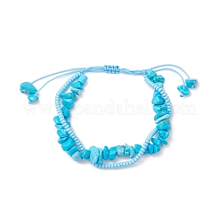 Браслеты из плетеных бусин ручной работы из стеклянных и синтетических бирюзовых бусин&nbsp;BJEW-MZ00250-02