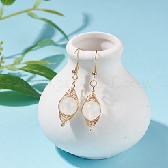 Orecchino intrecciato in selenite naturale&nbsp;EJEW-JE04845-04