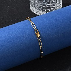 PVD вакуумное покрытие 304 нержавеющая сталь скрепки браслеты цепи&nbsp;BJEW-I295-15G