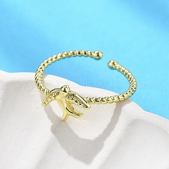 Женские манжеты в виде птицы из латуни RJEW-C123-06G