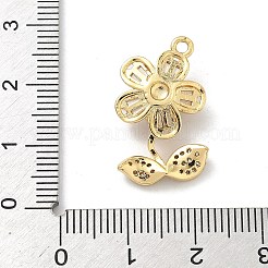 Латунные микропаве прозрачные подвески с фианитом&nbsp;KK-H537-22G