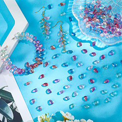 210шт 6 цвета прозрачные стеклянные бусины GGLA-LT0001-02B