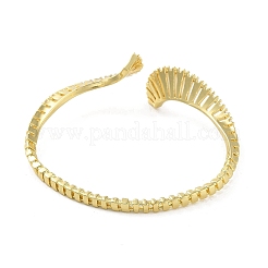 Браслеты-манжеты в форме змеи из латуни с микропаве и кубическим цирконием&nbsp;BJEW-D039-07G