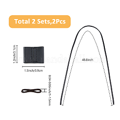 バケットバッグ作り用のPUレザー引き紐  ブラック  1240x8x4mm&nbsp;DIY-WH0430-711A-04