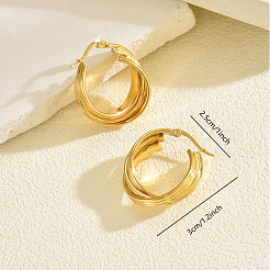 Тройные серьги-кольца из латуни&nbsp;CU1472