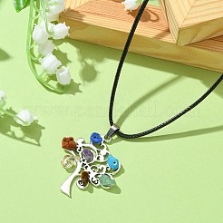 Colliers à pendentif arbre de vie en alliage&nbsp;NJEW-JN04559-02