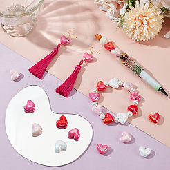 80 шт. 4-цветные непрозрачные акриловые бусины с УФ-покрытием&nbsp;OACR-PH0004-75