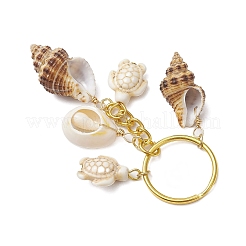 Натуральная ракушка в морском стиле с брелками из синтетической бирюзы&nbsp;KEYC-JKC01231-04