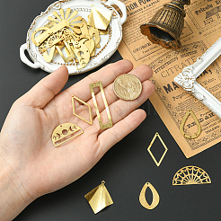 28 шт. 14 стиля латунных филигранных соединительных звеньев и подвесок&nbsp;KK-SC0006-81