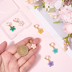 6 шт. 6-х цветный эмалированный сплав стетоскоп подвесные украшения&nbsp;HJEW-SP0001-34