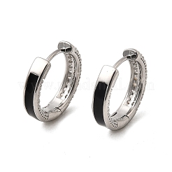 Латунные серьги-кольца из прозрачного кубического циркония EJEW-K276-11P-01