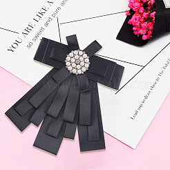 Броши-банты из полиэстера со стразами JEWB-WH20006-12