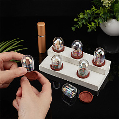 8 комплект 2-х стилевых переливающихся стеклянных купольных крышек DJEW-PH0001-25