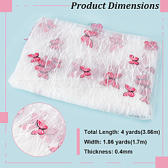 Полиэстер с узором бабочки и кружевной тканью с вышивкой домашних животных DIY-WH0419-45