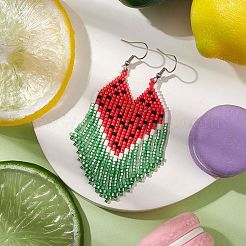 Серьга-гвоздик из нержавеющей стали 304 со стеклянным подвесом&nbsp;EJEW-MZ00172