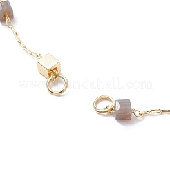 Изготовление браслета-цепочки ручной работы из латуни с кубическими бусинами AJEW-JB01150-40