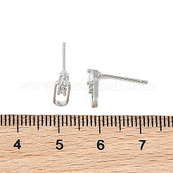 Boucles d'oreilles puces en laiton Shegrace serties de micro-pavés de zircone cubique&nbsp;XGRQ4N847-727P