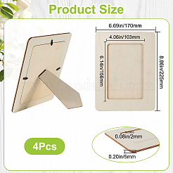 Незавершенные деревянные пустые подставки для фоторамок AJEW-WH20023-03C