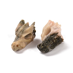 Украшения дисплея скульптуры яшмы кожи натуральной леопарда&nbsp;G-PW0004-43A