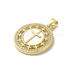 Латунные микропаве прозрачные подвески с фианитом&nbsp;KK-I708-04C-G