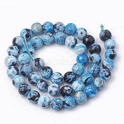 Крашеные бусины из натурального огненного агата с треском&nbsp;G-T098-02B-04