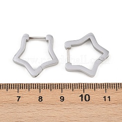 Pendientes de aro con forma de estrella de acero inoxidable 304&nbsp;EJEW-P324-02P