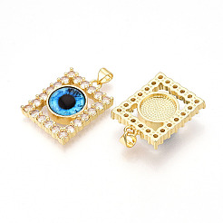 Латунные подвески с микропаве из прозрачных кубических цирконий для женщин KK-T070-91A-03