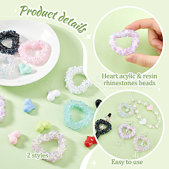 DIY Herz Acryl & Harz Strass Perlen Schmuckherstellung Kits&nbsp;DIY-PH0023-76