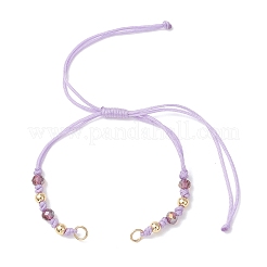 Изготовление браслетов из плетеных бусин с гранеными круглыми бусинами&nbsp;AJEW-JB01544