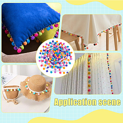 6 Yards Farbverlaufsbänder aus Polyester-Pompon-Bällen mit Quaste&nbsp;DIY-PH0035-76A