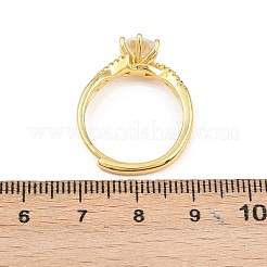 Манжеты из латуни с микро паве кубический цирконий для женщин RJEW-Z113-34G