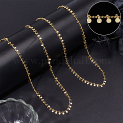 Наборы для изготовления цепочек из латуни с плоскими круглыми подвесками&nbsp;DIY-BBC0002-37