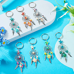 7шт брелок из синтетической бирюзы и сплава&nbsp;KEYC-TAC00042