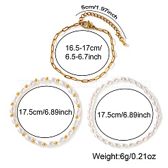3 Stück 3-teiliges Armbandset mit Reiskorn-&nbsp;GM5907