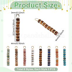 16 шт. 8 стиля подвески из натуральных смешанных драгоценных камней и гальванизированного синтетического немагнитного гематита heishi&nbsp;PALLOY-GA00027