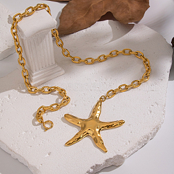 Ожерелья с подвеской в виде морской звезды из нержавеющей стали Summer Beach 304 для женщин&nbsp;GG5600