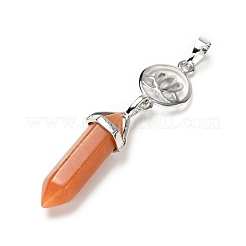 Большие остроконечные подвески с двойными концами из натуральных и синтетических драгоценных камней&nbsp;G-J393-FP