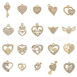 60шт 20 стиля подвески из сплава со стразами&nbsp;FIND-PH0027-87