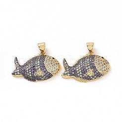 Pendenti in zirconi cubici trasparenti in micro pavè di ottone&nbsp;ZIRC-F135-03G-01