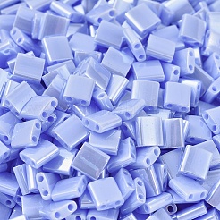 MIYUKIティラビーズ  日本製シードビーズ  2穴  （TL446)不透明光ツルニチニチソウ光沢  5x5x1.9mm  穴：0.8mm  約590個/50g&nbsp;SEED-X0054-TL0446