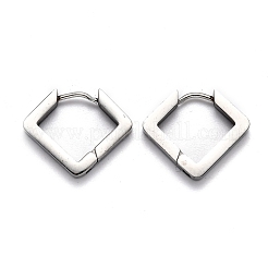 Orecchini a cerchio huggie romboidali in acciaio inossidabile 304 anti-ossidazione&nbsp;STAS-H156-08P