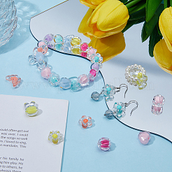 150шт 10 стиля прозрачные акриловые бусины TACR-FI0001-01