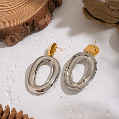 Овальные серьги-гвоздики из нержавеющей стали 304 LZ5221