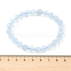 Браслеты из натуральных круглых бусин аквамарина для мужчин и женщин BJEW-U034-01C-02