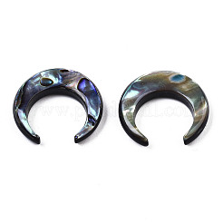 天然パウア貝/アワビ貝のビーズ  三日月  穴なし/ドリルなし  20x19x4mm&nbsp;SSHEL-Q312-002