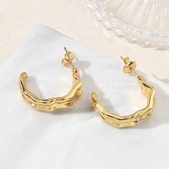 Pendientes de botón texturizados de acero inoxidable 304 para mujer&nbsp;EJEW-K333-02G