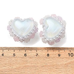 Imitationsperlen aus Kunstperlen und Polymerclay (Rot&nbsp;RE-CBA1913-01E